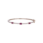 Load image into Gallery viewer, BNG68670RU. 14K Solid Gold Diamond and Ruby Bangle