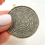Load image into Gallery viewer, DP013. Diamond Sterling Silver Round Pendant