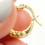 Load image into Gallery viewer, GER138. 14K Solid Gold Chunky Hoop with Engraved Flowers