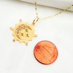 Load image into Gallery viewer, 14K Solid Gold Moon and Stars Charm with Diamond and Gemstones. GDP643