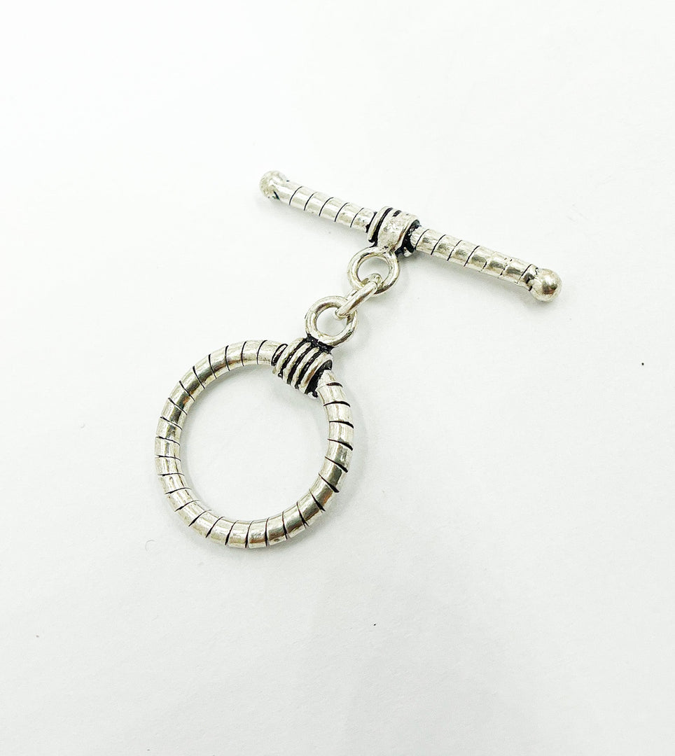 925 Sterling Silver Toggle Lock 12mm Round. Toggle8SS