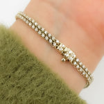 Load image into Gallery viewer, BTP65177. 14K Solid Yellow Gold Diamond Tennis Bracelet
