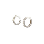 Load image into Gallery viewer, 14k Gold Diamond Hoop Earrings
