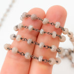 Load image into Gallery viewer, CMS35. Coated Peach Moonstone Wire Chain