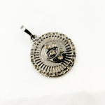 Load image into Gallery viewer, Diamond Sterling Silver Round Fancy Pendant