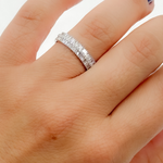 Load image into Gallery viewer, 14K Solid White Gold Baguette Diamond Ring.