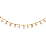 Load image into Gallery viewer, NFZ71948. 14K Solid Gold Diamond and Gemstone Dangle Rectangle Necklace