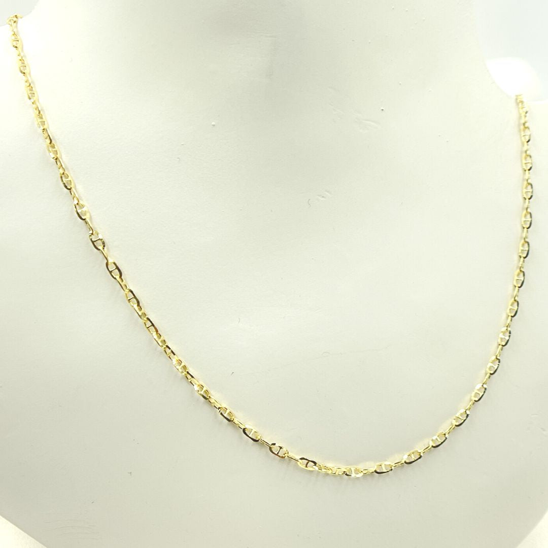 Shop 14K Solid Gold Diamond Cut Marina Link Chain