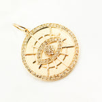Load image into Gallery viewer, Solid Gold Diamond Round Eye Charm