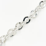 Load image into Gallery viewer, Silver Hollow Flat Oval Link Chain