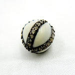Load image into Gallery viewer, Diamond Sterling Silver Round Enamel Bead