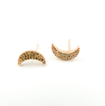 Load image into Gallery viewer, Pave Diamond Sterling Silver Moon Studs