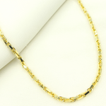Load image into Gallery viewer, 14K Solid Yellow Gold Diamond Cut Box Link Chain