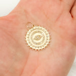 Load image into Gallery viewer, Buy Now 14K Solid Gold Diamond Round Eye Charm
