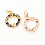 Load image into Gallery viewer, Diamond Silver Round Charm with Gemstone