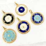 Load image into Gallery viewer, DP470A. Diamond Sterling Silver Round Heart Enamel Pendant