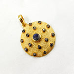Load image into Gallery viewer, DP186. Diamond Sterling Silver Round Pendant with Gemstone