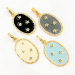 Load image into Gallery viewer, DP527A. Diamond Sterling Silver Oval Enamel Pendant