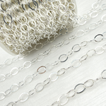 Load image into Gallery viewer, Sterling Silver Flat Oval Link Chain