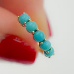 Load image into Gallery viewer, Shop 14K Solid Gold Turquoise Hoops