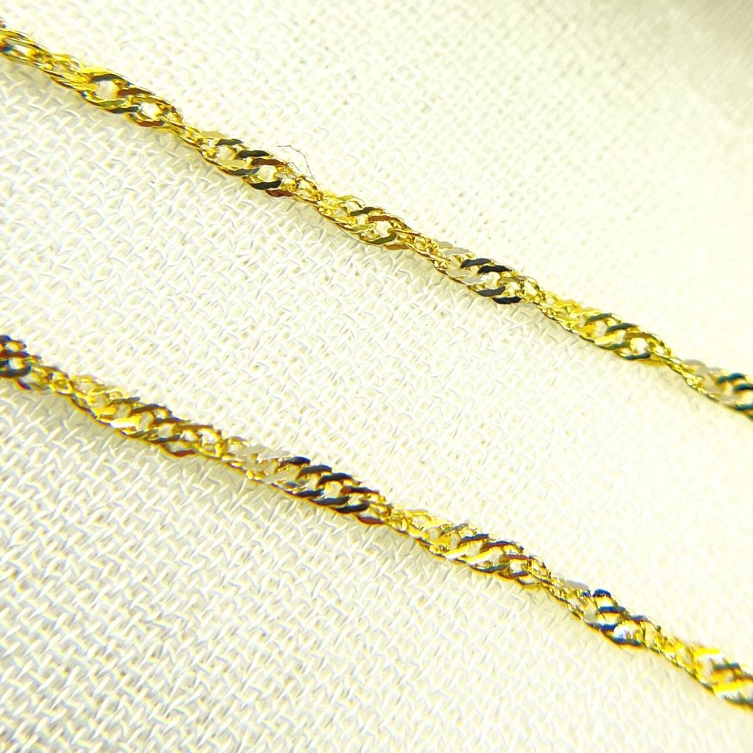 Solid Two Tone Gold Wheat Chain