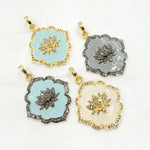 Load image into Gallery viewer, Sterling Silver Flower Enamel Pendant