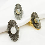 Load image into Gallery viewer, DR13. Diamond Sterling Silver Statement Ring with Gemstone