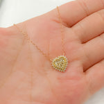 Load image into Gallery viewer, NFE71233. 14k Solid Gold Diamond Heart Baguette Necklace