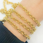 Load image into Gallery viewer, Gold Plated Sterling Silver Hollow Round Link Chain.