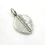 Load image into Gallery viewer, Diamond Sterling Silver Leaf Charm