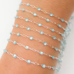 Load image into Gallery viewer, Buy Now Sterling Silver Sky Blue Opal Color Enamel Cable Chains