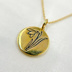 Load image into Gallery viewer, 14k Solid Gold Medallion Flower-Month Necklace. NFA71222