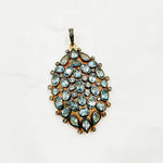 Load image into Gallery viewer, DSP045. Diamond Sterling Silver Oval Pendant with Gemstone