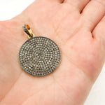 Load image into Gallery viewer, DP038. Diamond Sterling Silver Round Pendant