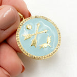 Load image into Gallery viewer, Silver Round Enamel Pendant