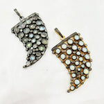 Load image into Gallery viewer, DSP042. Diamond Silver Gemstone Horn Pendant