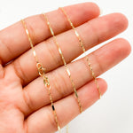 Load image into Gallery viewer, 14K Yellow Solid Gold Flat Bar and Singapore Link Necklace