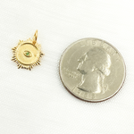 Load image into Gallery viewer, GDP425. 14K Gold Diamond Evil Eye Sun Charm