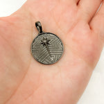 Load image into Gallery viewer, Diamond Sterling Silver Round Star Pendant