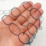 Load image into Gallery viewer, Silver Black Rhodium Diamond Cut Oval