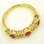 Load image into Gallery viewer, 14K Solid Yellow Gold Diamond and Ruby Ring.