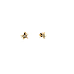Load image into Gallery viewer, EFC52671Y. 14k Solid Gold Diamond Star Studs