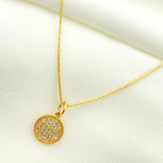 Load image into Gallery viewer, 14K Solid Gold with Diamonds Circle Shape Charm. GDP147
