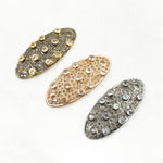 Load image into Gallery viewer, Diamond & Sterling Silver Curved Oval Connector with Gemstones