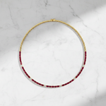 Load image into Gallery viewer, CN97276RU5X3. 14K Solid Gold Diamond and Ruby Tennis Necklace