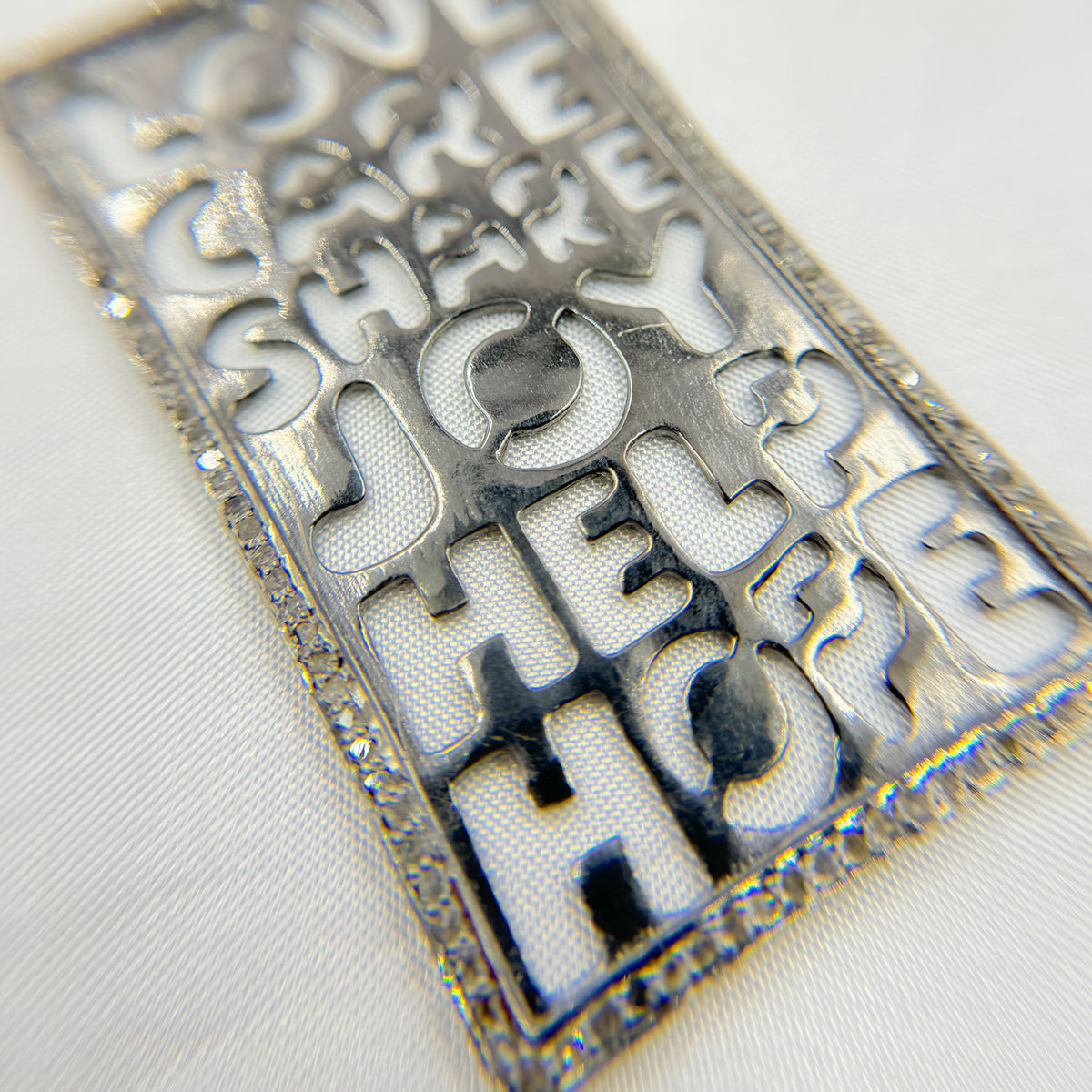 DP150. Diamond Sterling Silver Rectangle Pendant