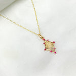 Load image into Gallery viewer, KG193. 14K Solid Gold Diamond Shape Charm with Diamonds and Gemstones