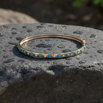 Load image into Gallery viewer, BNE68710. 14K Solid Gold Diamond & Gemstone Bangle