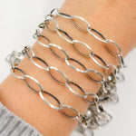 Load image into Gallery viewer, 699OX. Oxidized Sterling Silver Marquis Shape Link Chain