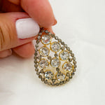 Load image into Gallery viewer, DSP03. Diamond Sterling Silver Tear Drop Shape Pendant with Gemstone